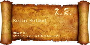 Kolin Roland névjegykártya